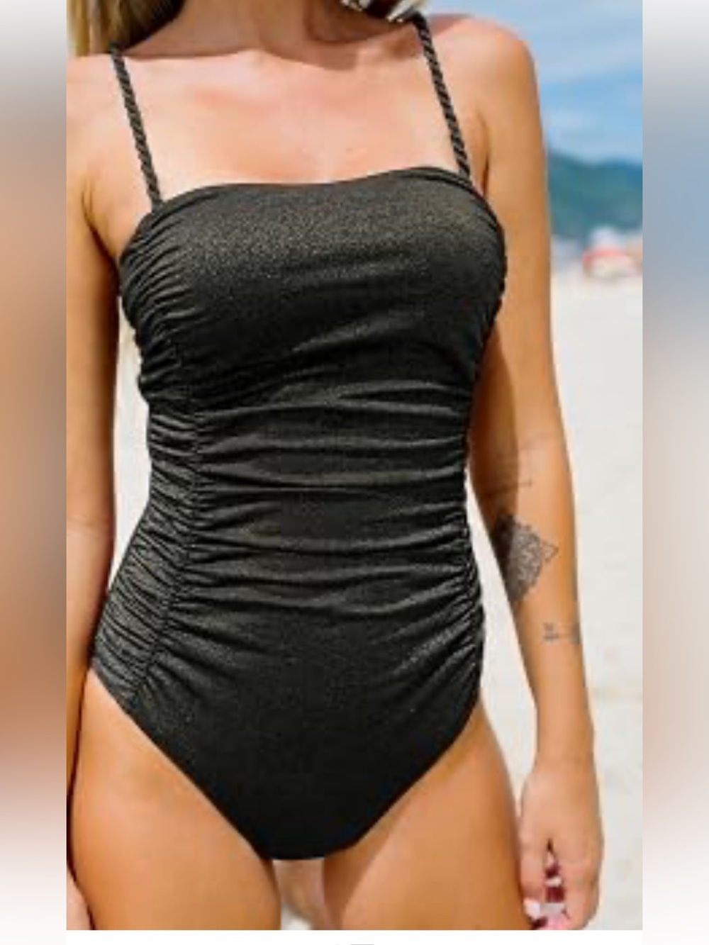 Cupshe Black Ruched One-Piece Swimsuit
